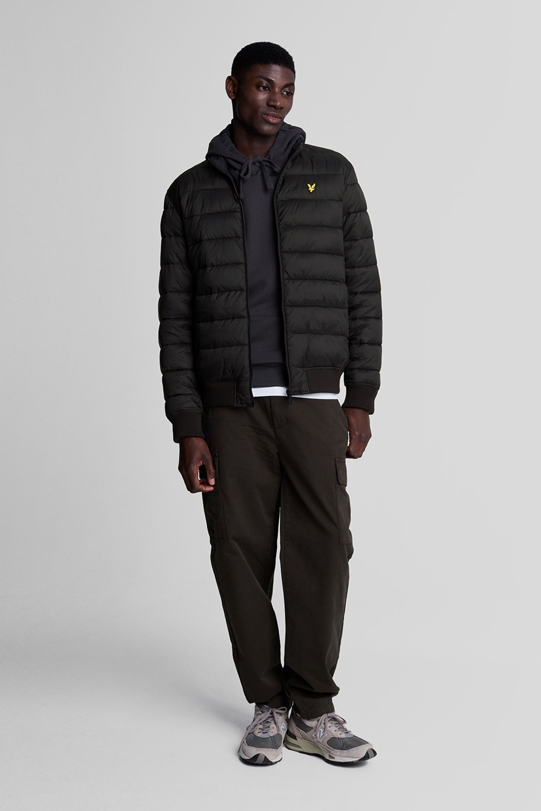 Buy Lyle Scott Black Funnel Neck Wadded Jacket from the Next UK online shop