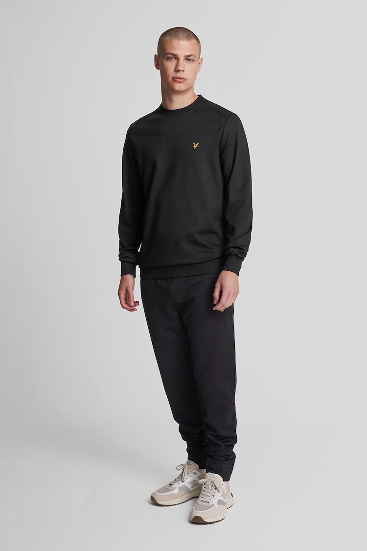 Lyle & Scott Black Crew Neck Fly Sewat Top - Image 2 of 5