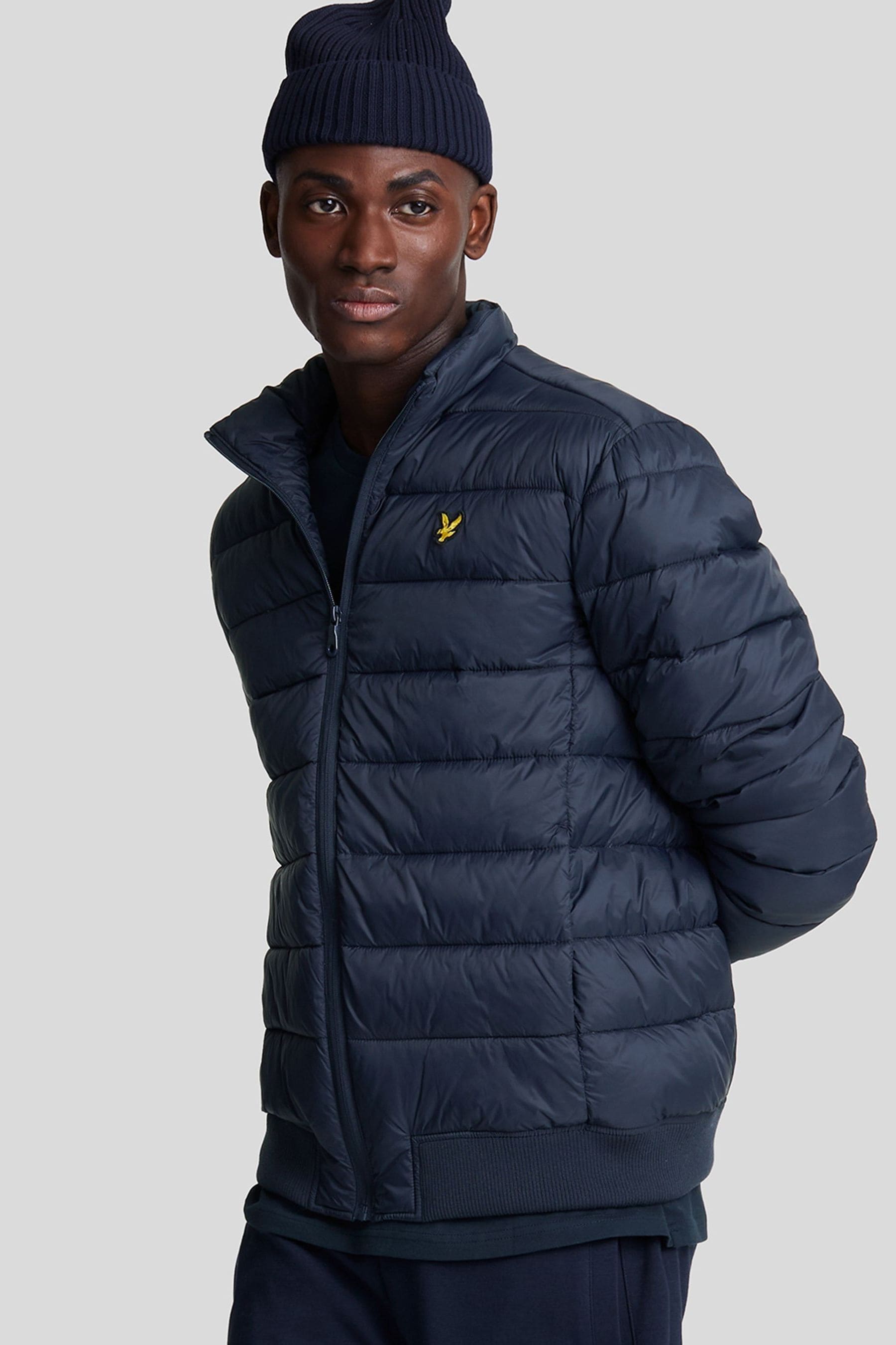 Buy Lyle Scott Blue Funnel Neck Wadded Jacket from Next Ireland