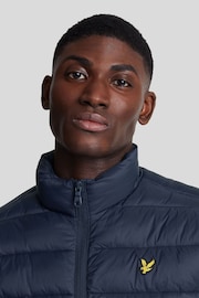 Lyle & Scott Blue Funnel Neck Wadded Jacket - Image 3 of 5