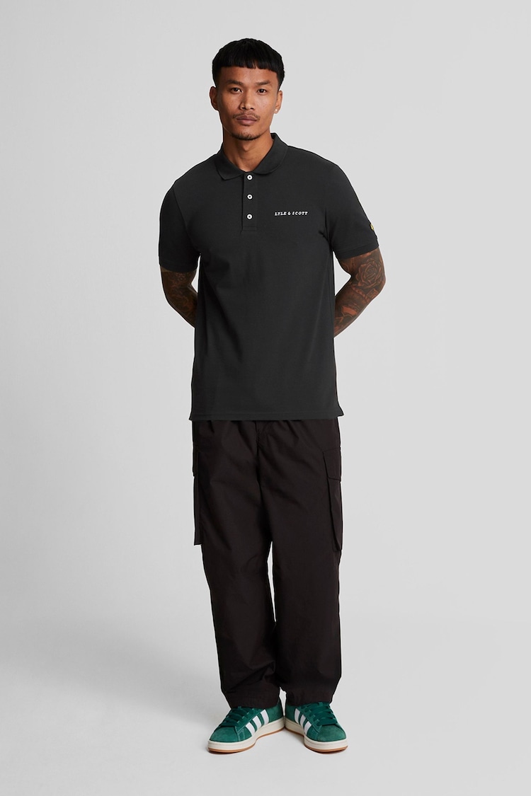 Lyle & Scott Black Embroidered Polo Shirt - Image 2 of 5