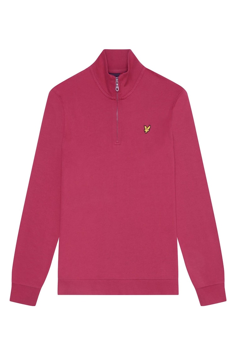 Lyle & Scott Pink 100% Cotton Loopback Quarter Zip Sweatshirt - Image 5 of 5