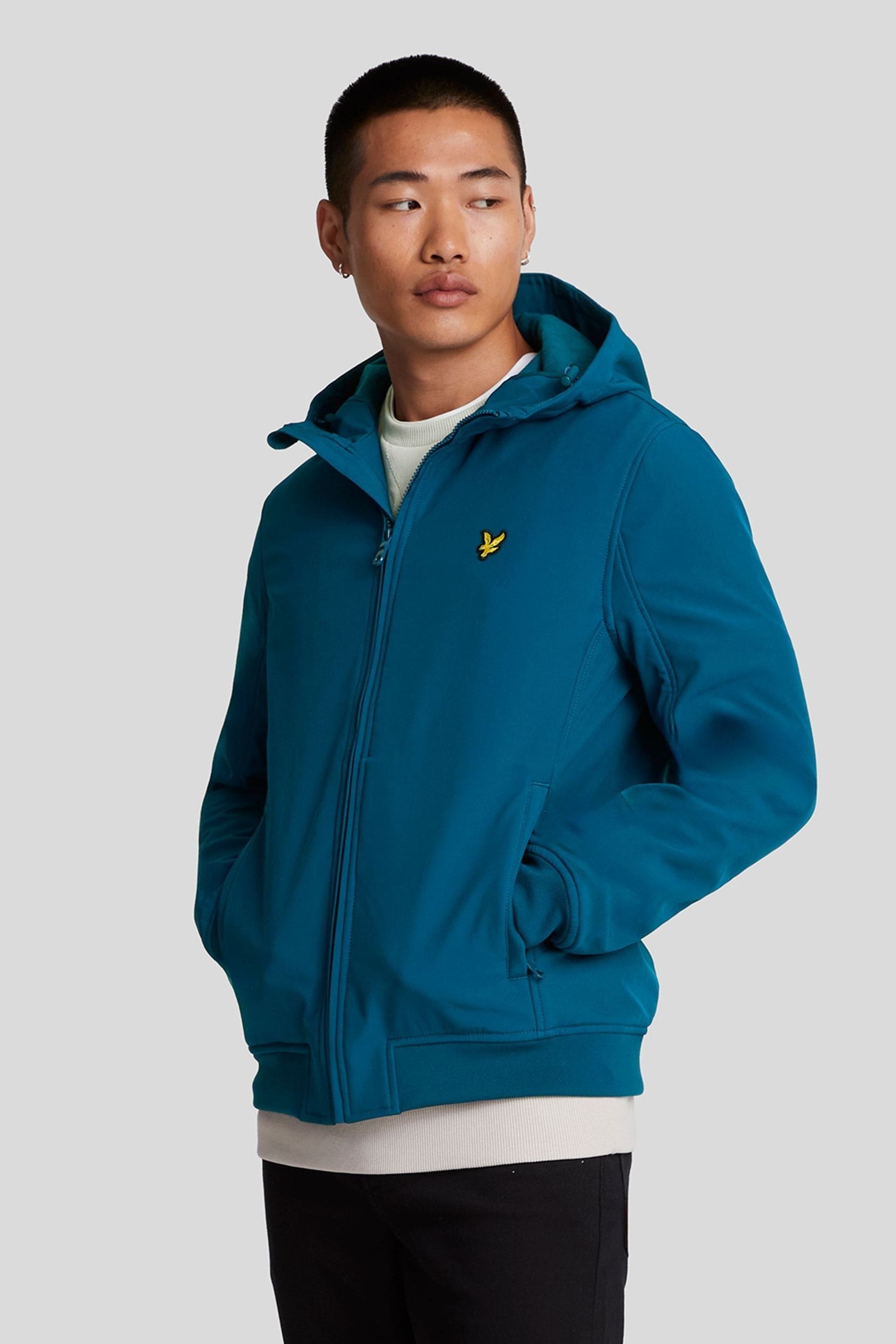 Buy Lyle Scott Blue Fleece Back Softshell Jacket from Next Gibraltar