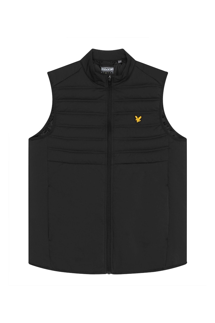 Lyle & Scott Black Hybrid Double Baffle Gilet - Image 5 of 5