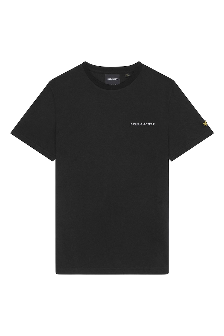 Lyle & Scott Black Embroidered 100% Cotton 100% Cotton T-Shirt - Image 5 of 5