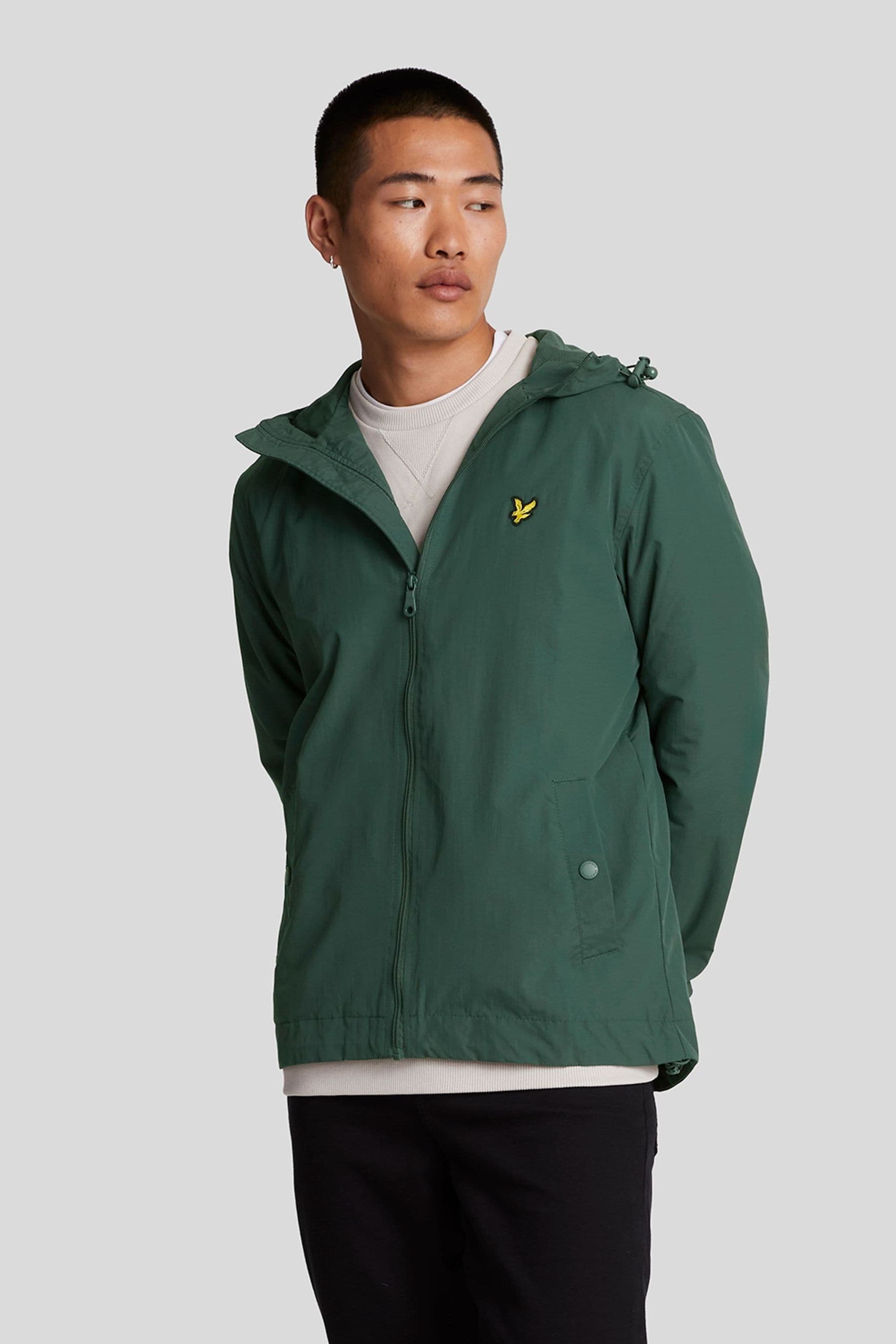 Lyle and scott hooded curved hem jacket new arrivals