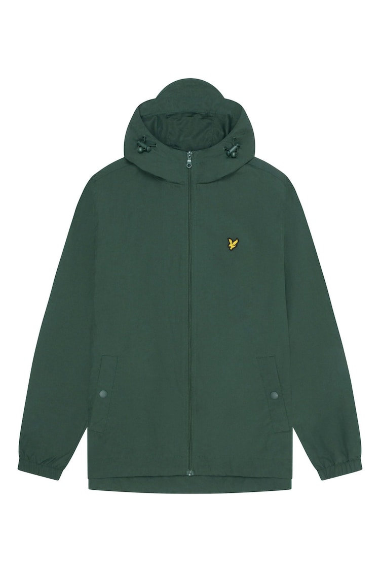 Lyle & Scott Green Zip Through Hooded Jacket - Image 3 of 3