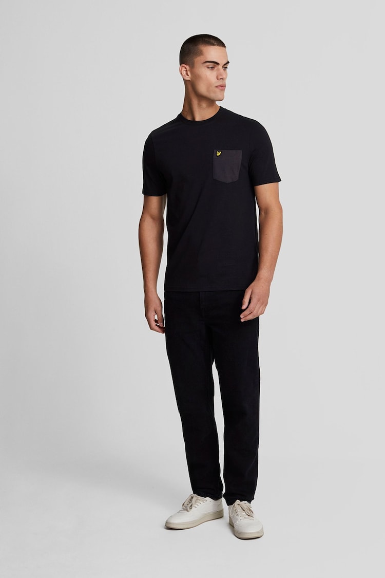 Lyle & Scott Black Tonal Pocket 100% Cotton T-Shirt - Image 2 of 5