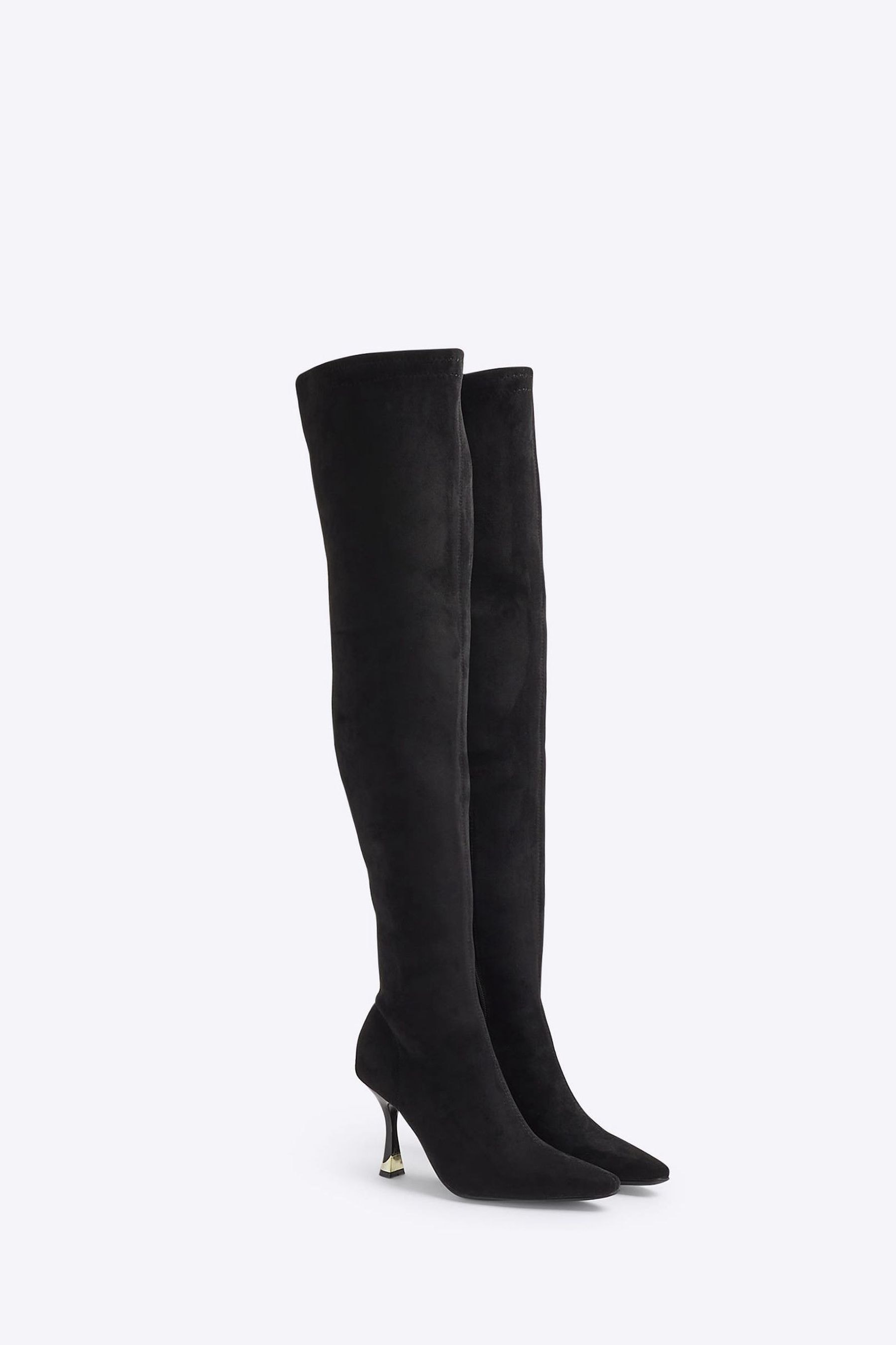 Buy River Island Black Over The Knee Sock Boots from the Next UK online shop