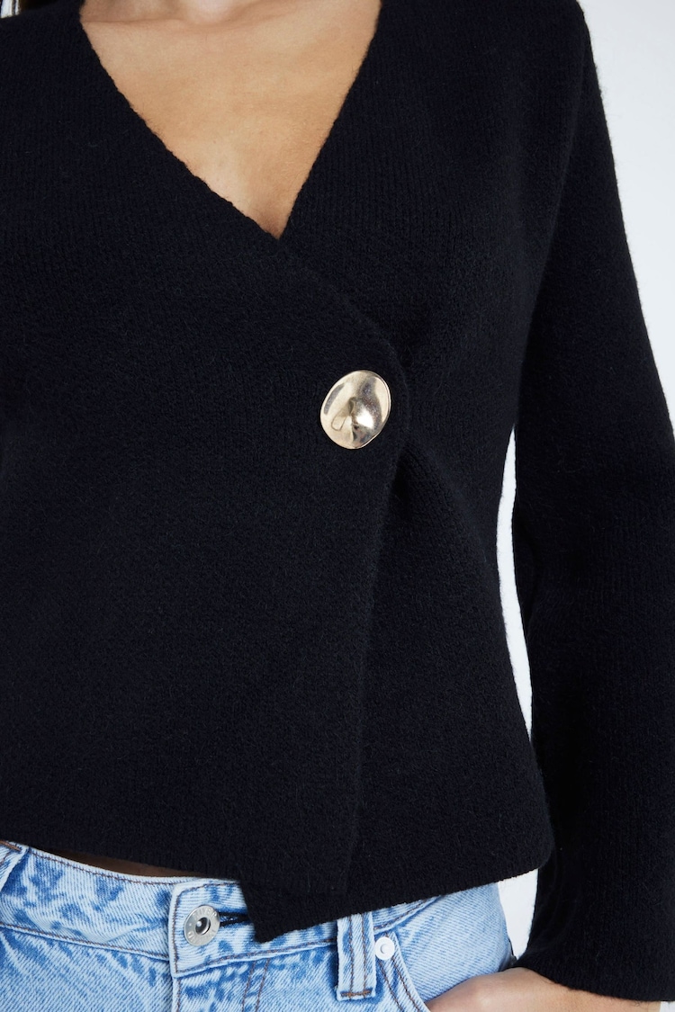 River Island Black V-Neck Knitted Cardigan - Image 2 of 6