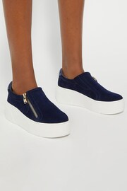 Dune London Blue Episodic 2 Flatform Slip On Trainers - Image 1 of 2