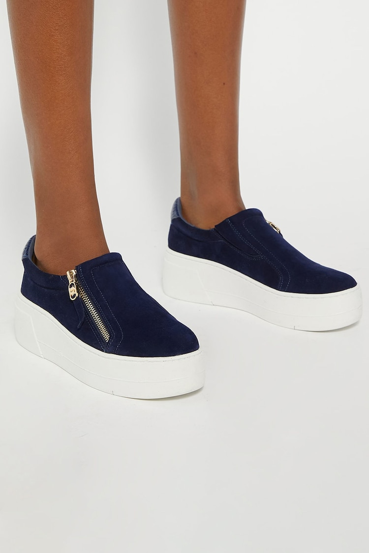 Dune London Blue Episodic 2 Flatform Slip On Trainers - Image 1 of 2