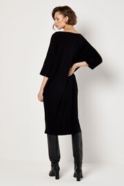 Apricot Black Bonded Rib Cocoon Dress - Image 3 of 4