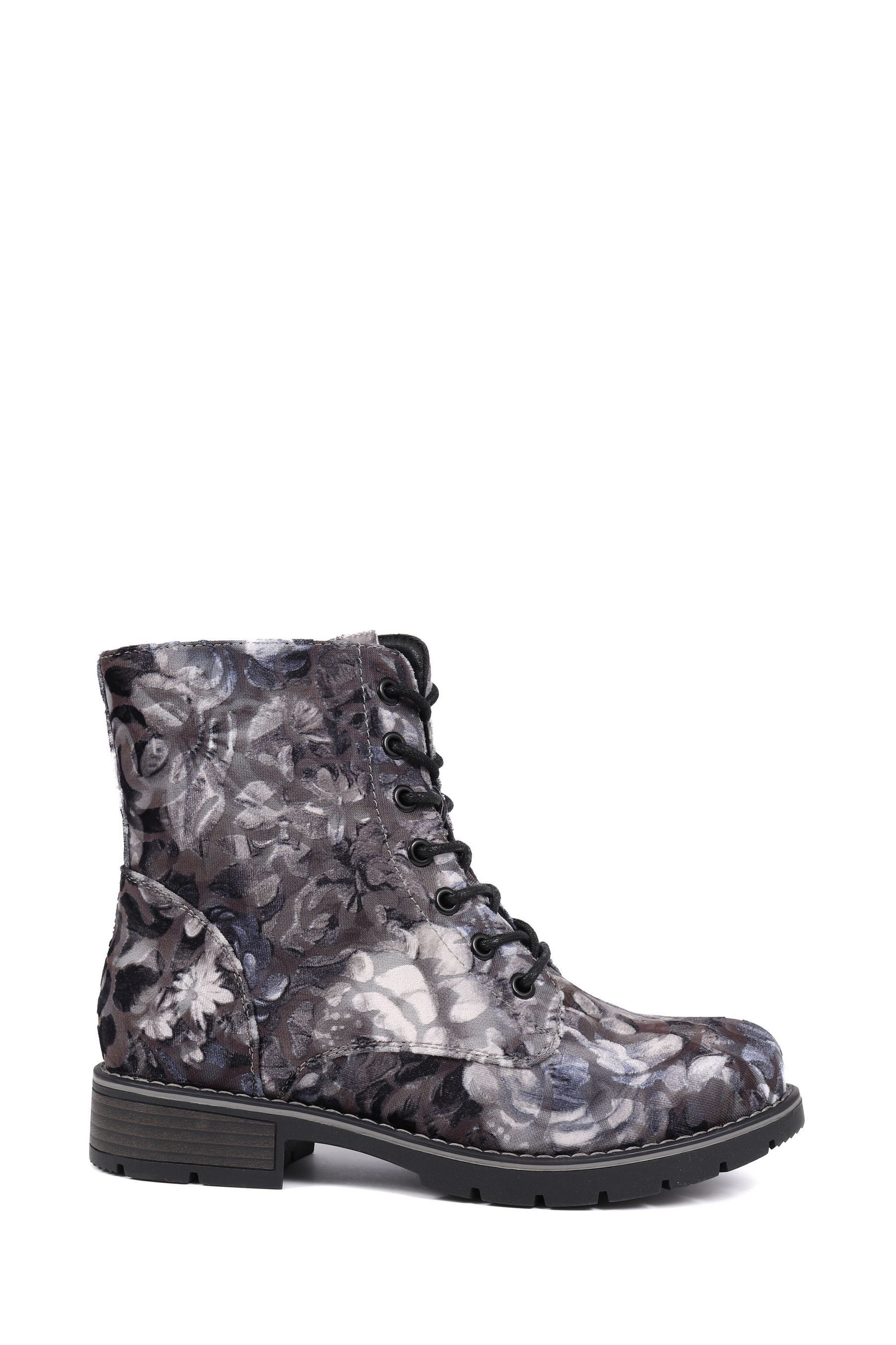 Pavers Grey Ladies Lace Up Ankle Boots