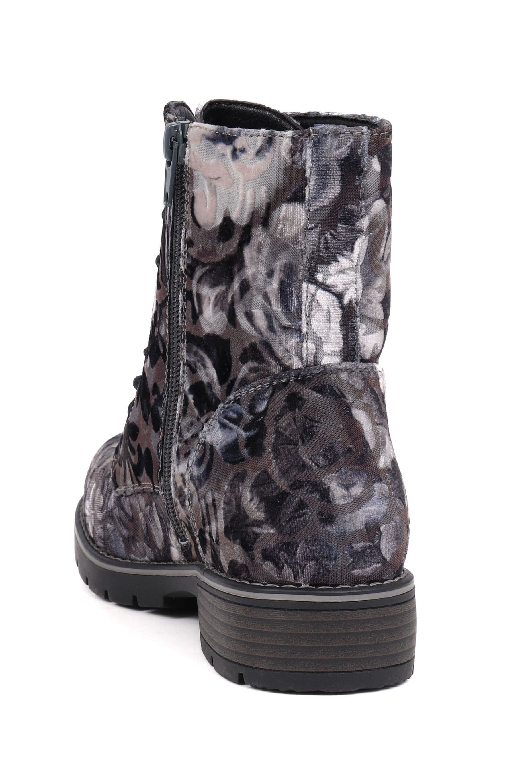 Pavers Grey Ladies Lace Up Ankle Boots