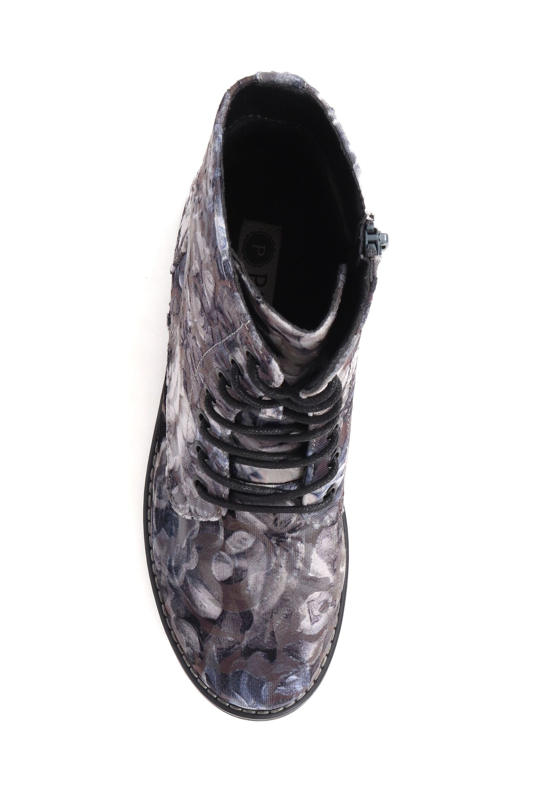 Pavers Grey Ladies Lace Up Ankle Boots