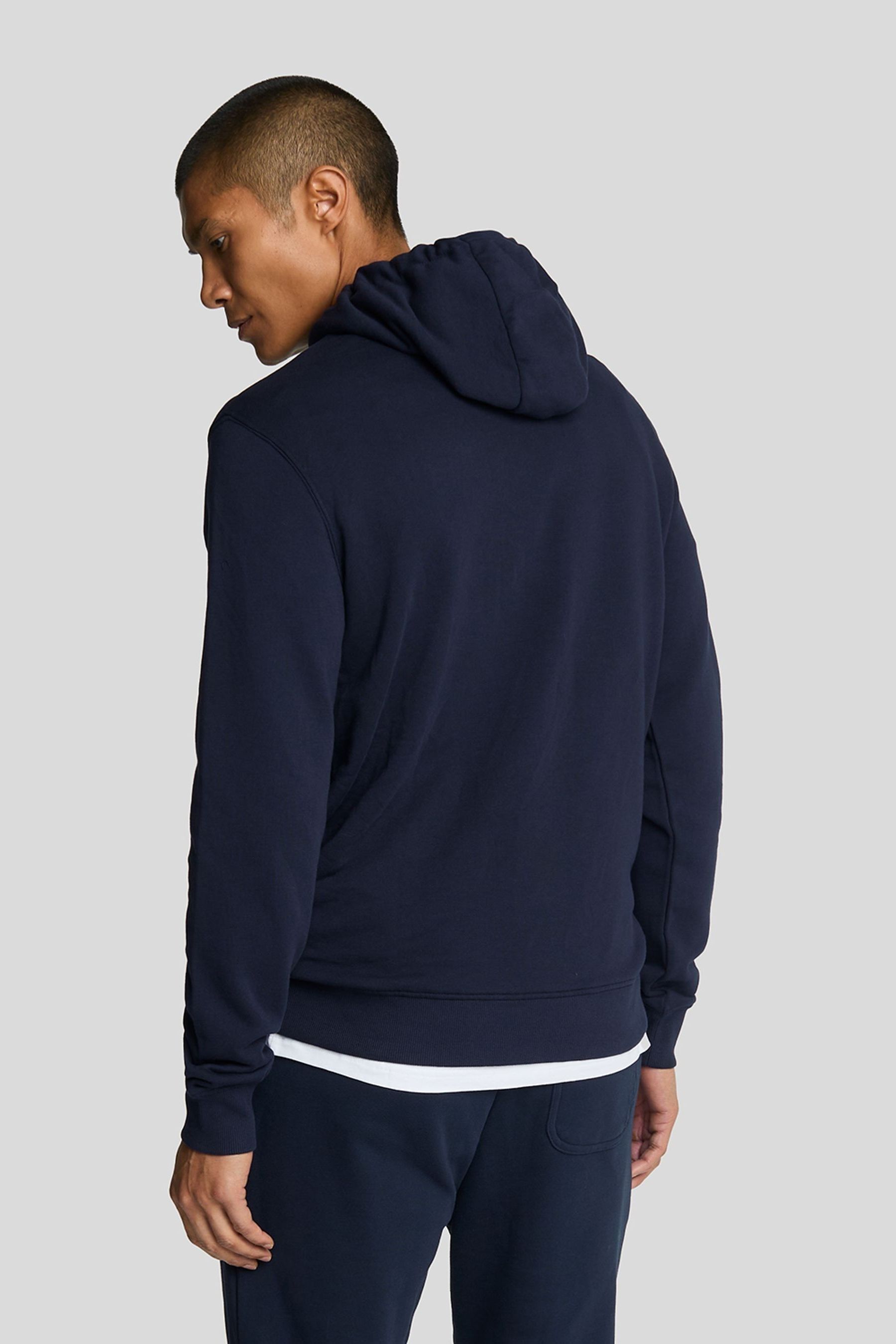 Lyle and scott blue hoodie sales