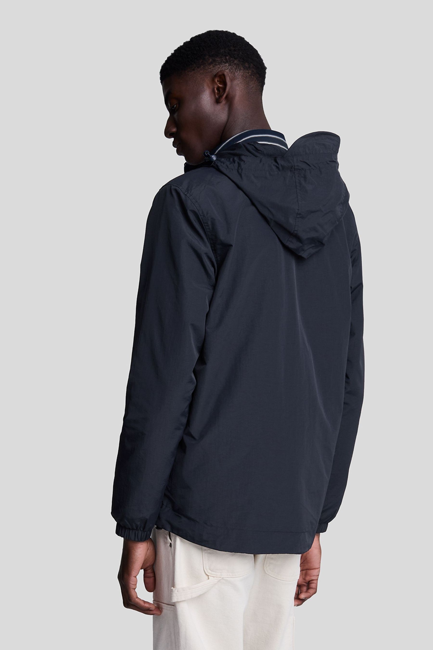 Lyle and scott zip through hooded jacket navy new arrivals
