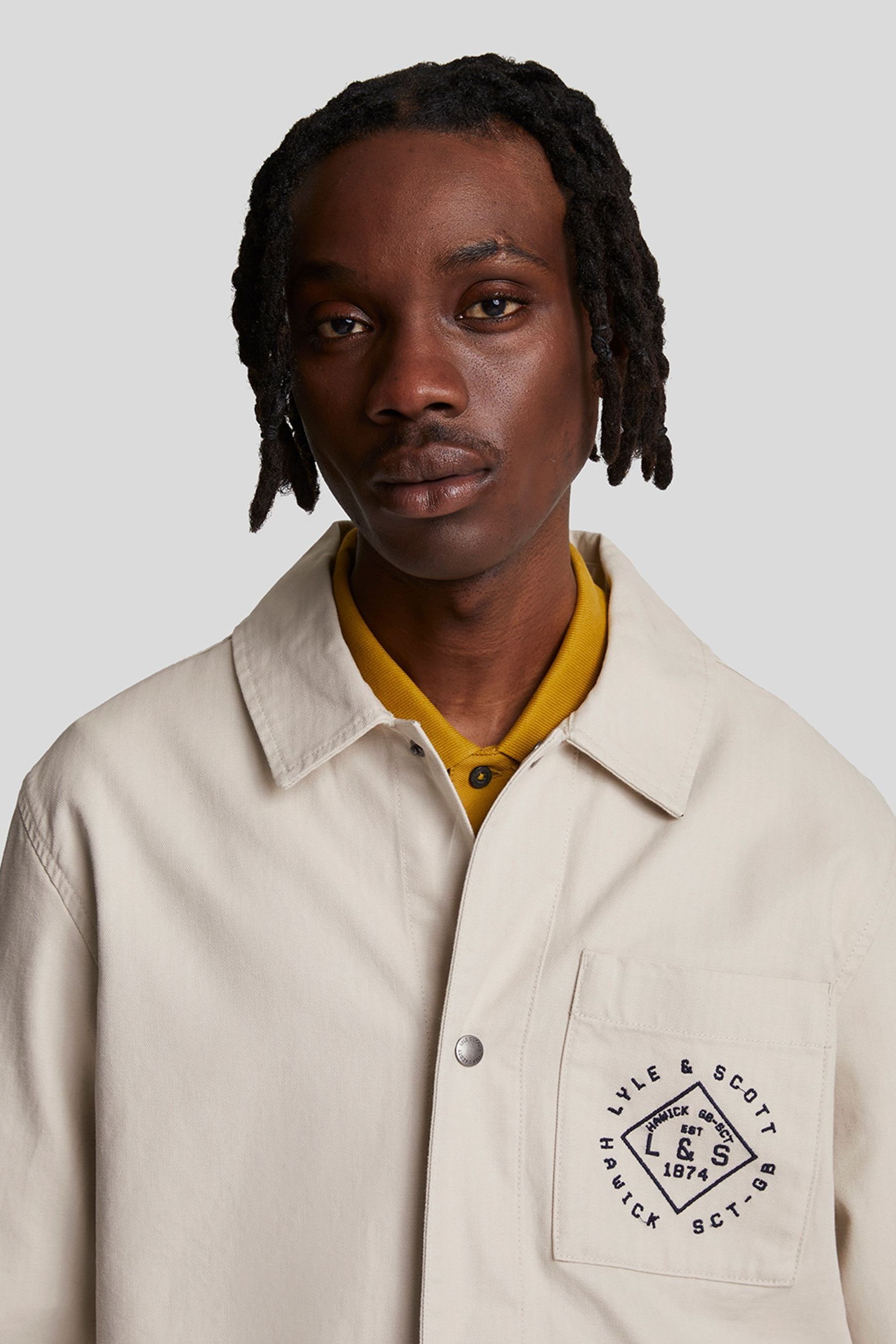 Lyle Scott Cream 100 Cotton Stamped Work Jacket