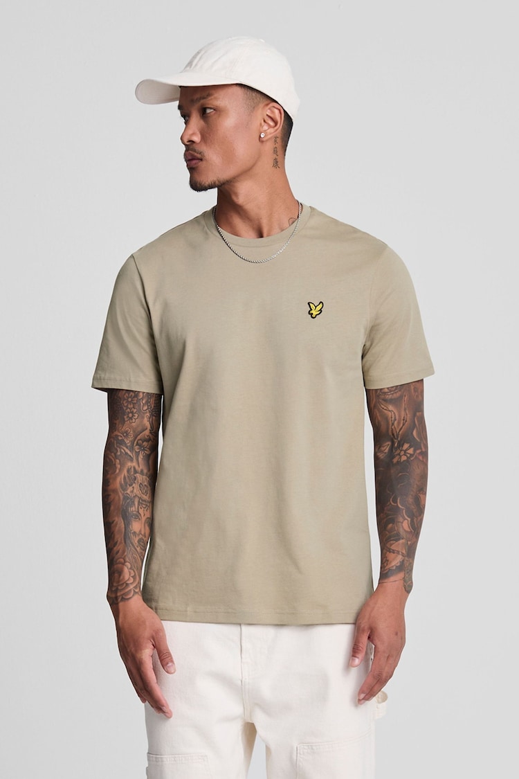 Lyle & Scott Natural Plain 100% Cotton T-Shirt - Image 1 of 5