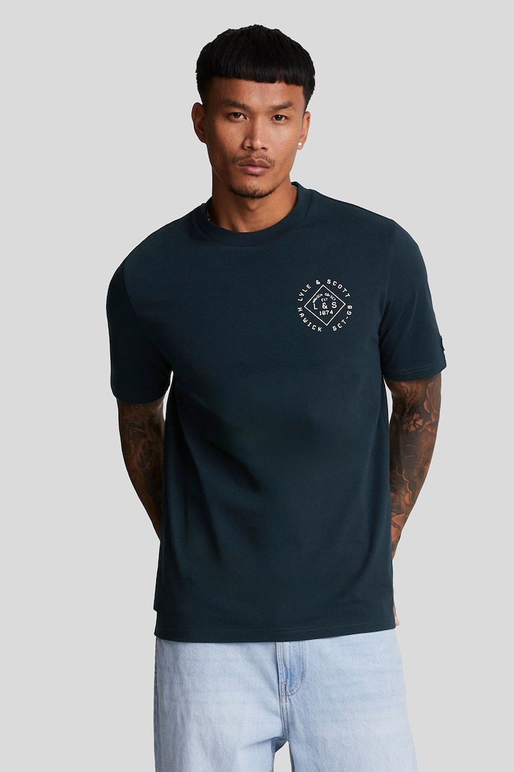 Lyle & Scott Blue Stamp 100% Cotton T-Shirt - Image 1 of 5