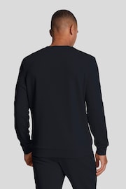 Lyle & Scott Blue Tape Crew Neck Sweat Top - Image 4 of 5