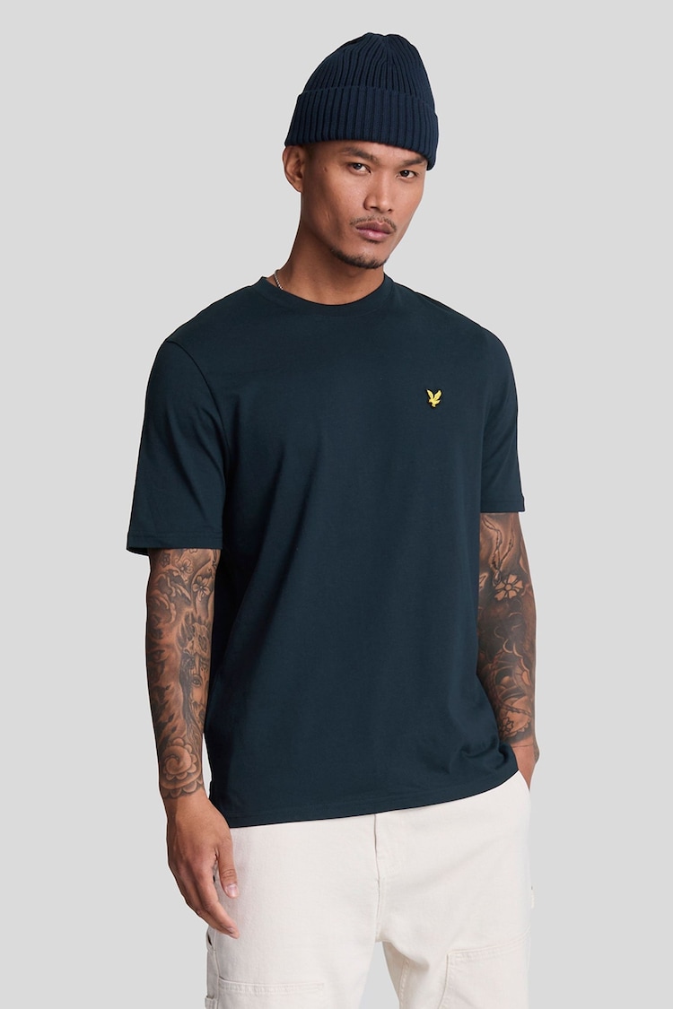 Lyle & Scott Blue Scattered Eagles Graphic 100% Cotton T-Shirt - Image 2 of 4