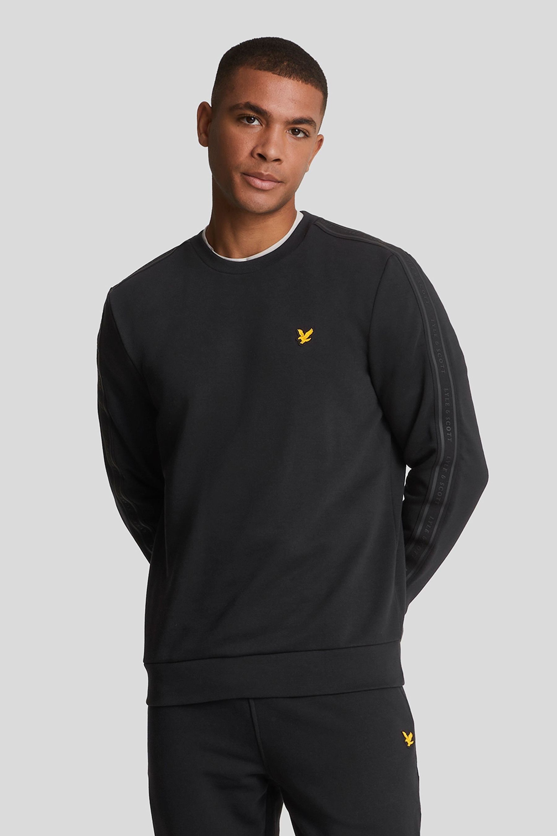 Buy Lyle Scott Black Tape Crew Neck Sweat Top from the Next UK online shop
