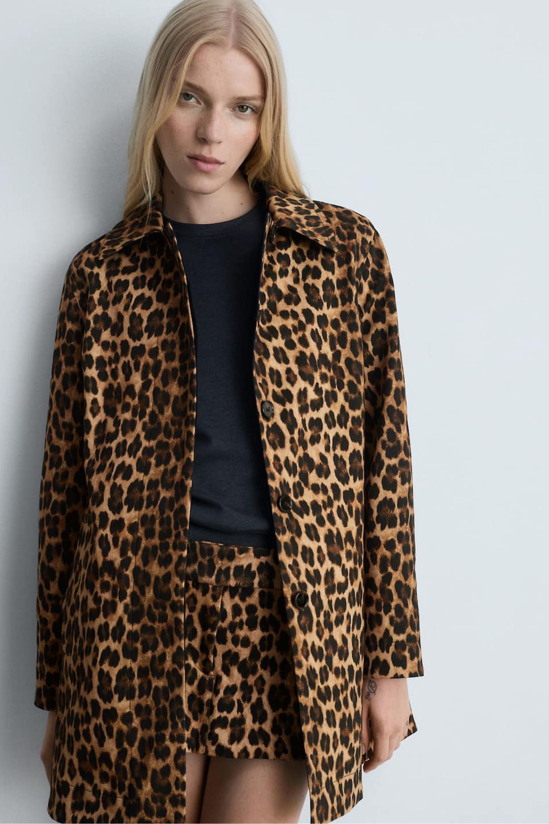 Buy Mango Brown Leopard Straight Coat from the Next UK online shop