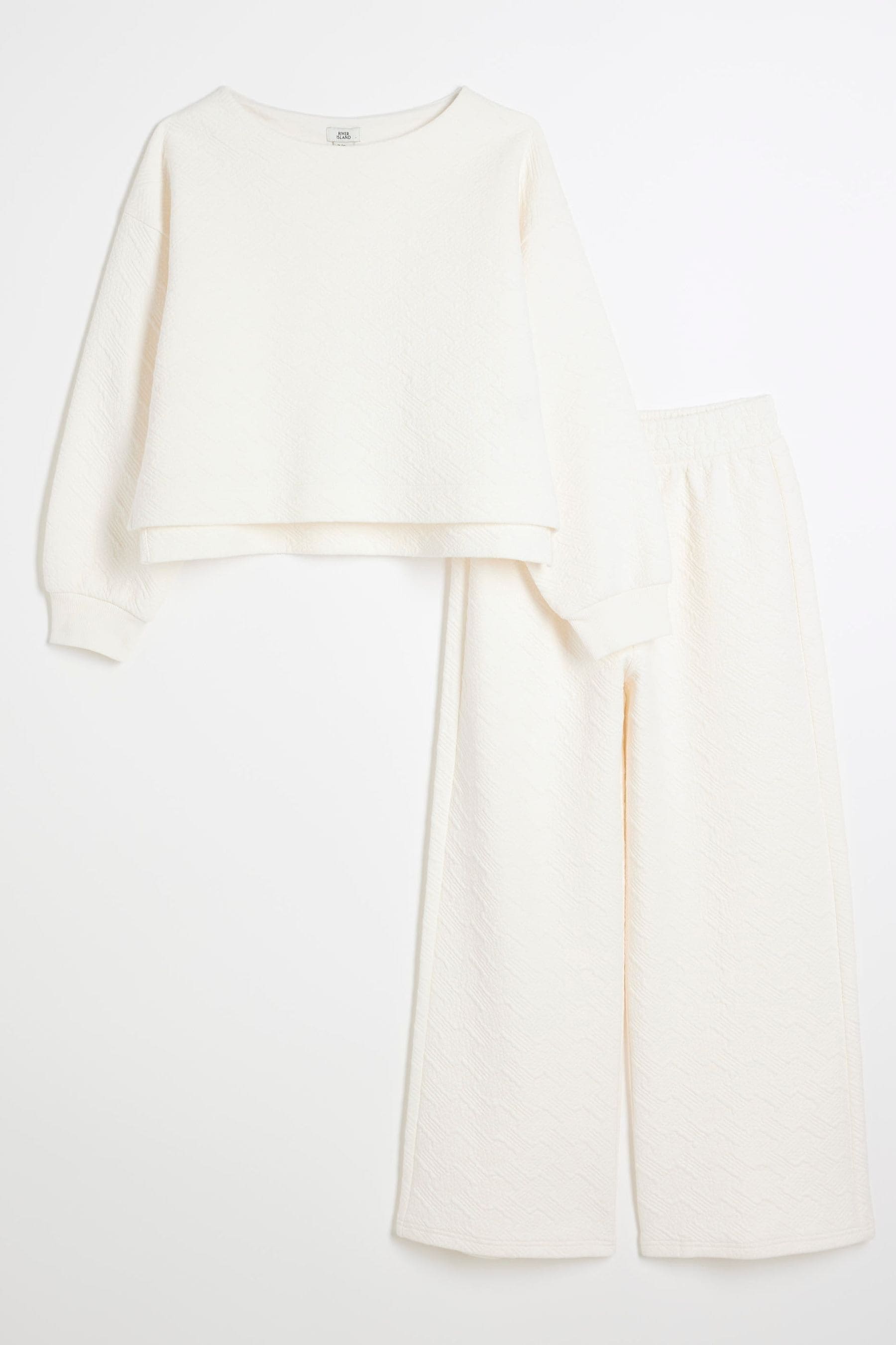 River Island Girls Textured Sweat Set