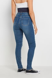 Long Tall Sally Blue Maternity Distressed AVA Stretch Skinny Jeans - Image 5 of 8