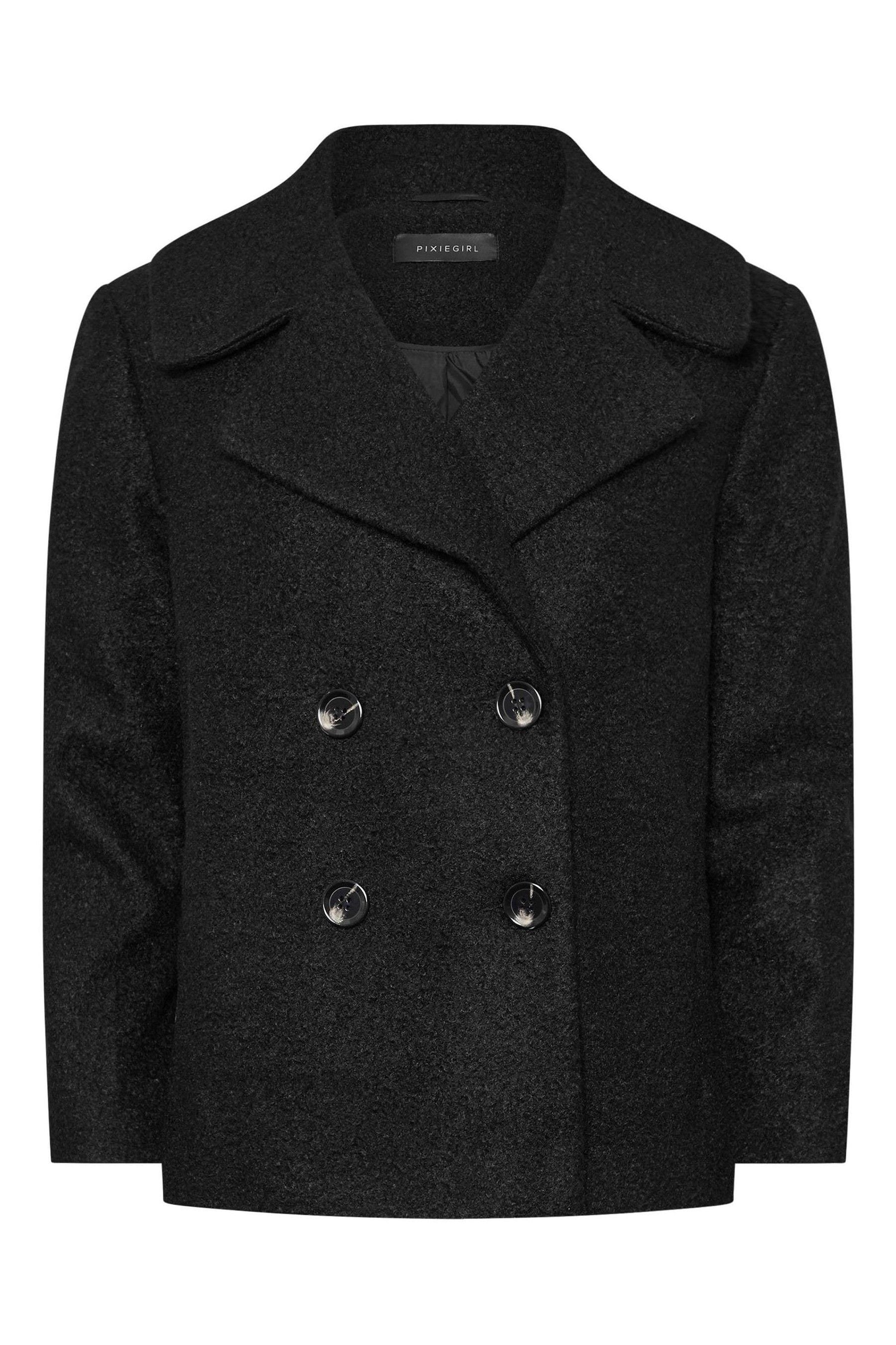 Petite black pea coat new arrivals