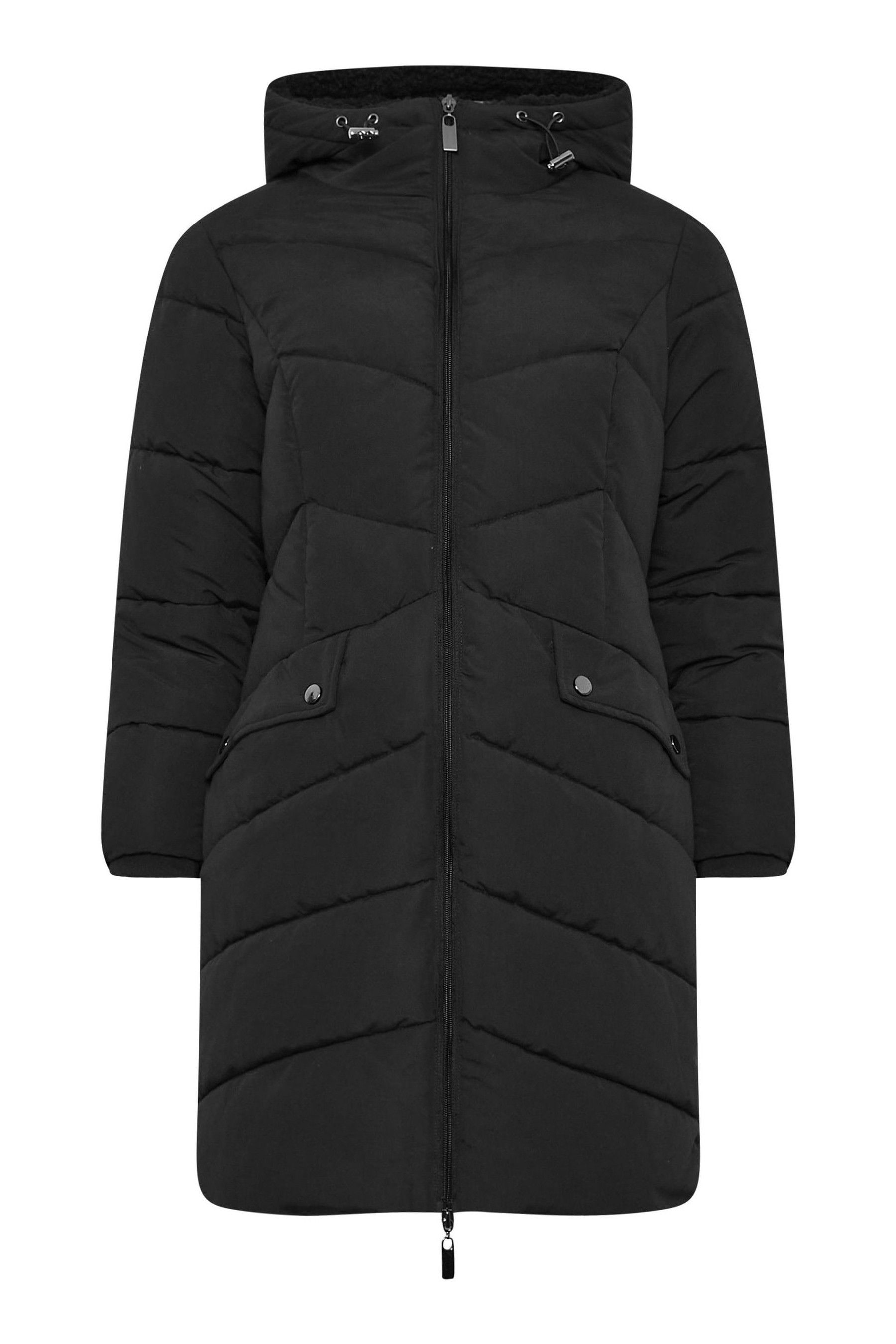 Buy PixieGirl Petite Black Borg Hooded Midi Padded Coat from the Next UK online shop