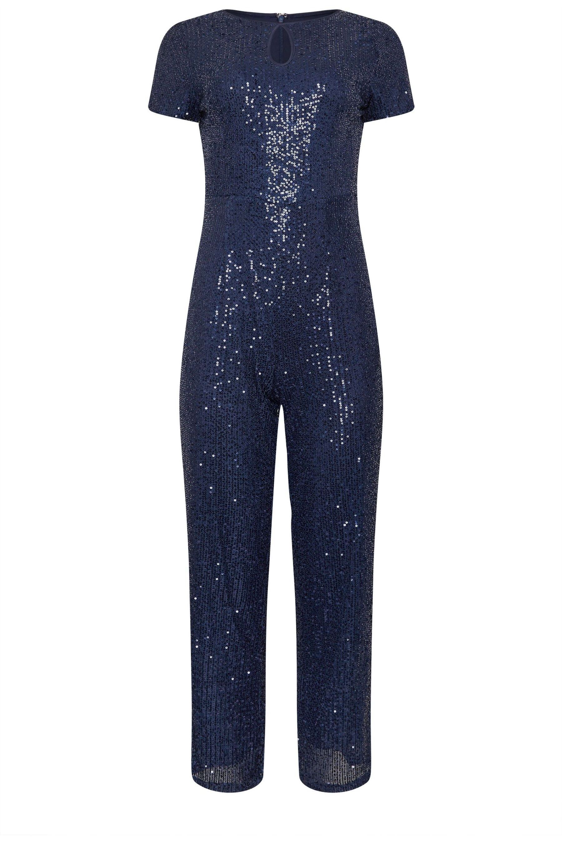 Buy M Co Blue Petite Keyhole Sequin Jumpsuit from the Next UK online shop