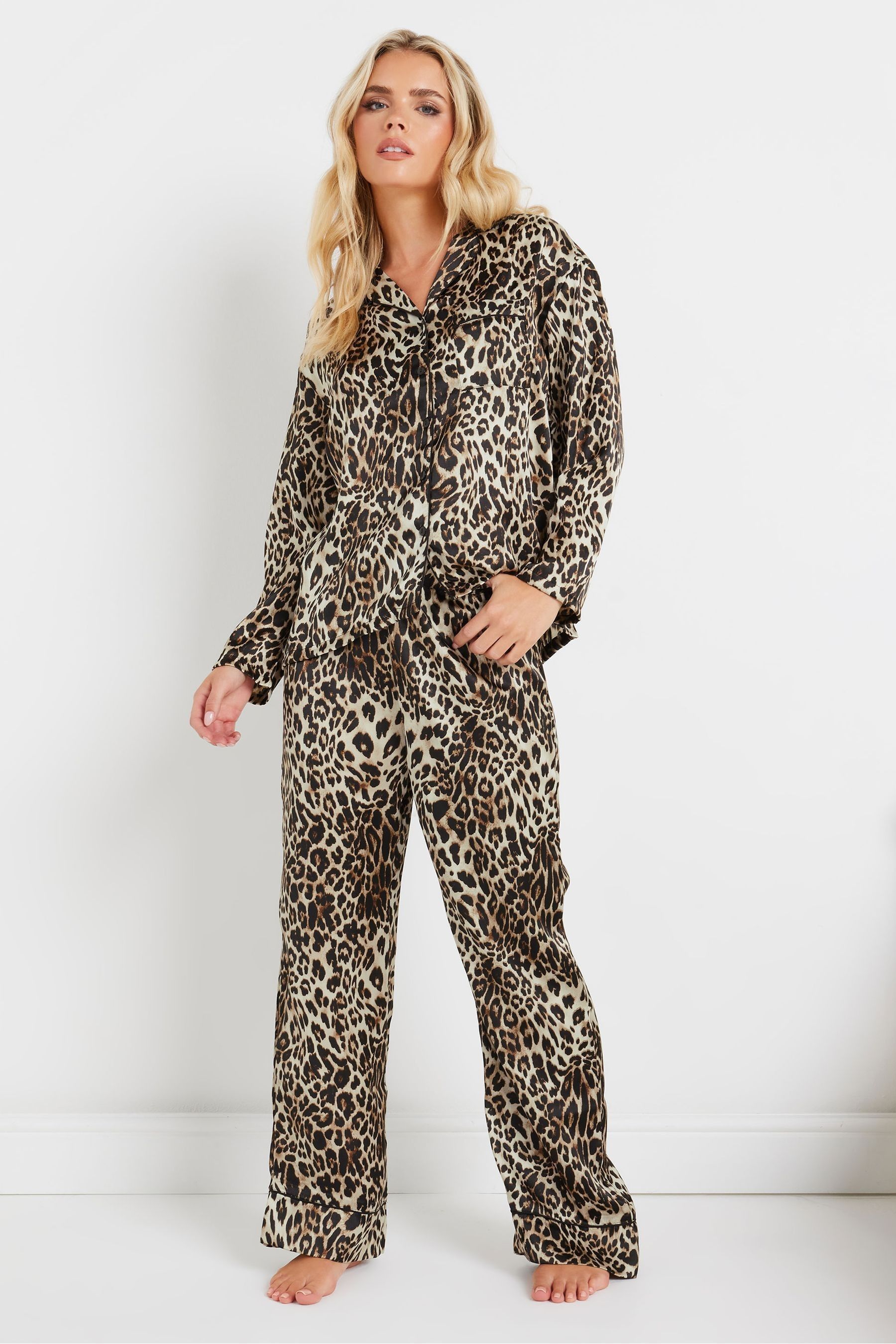 Animal satin pyjamas sale