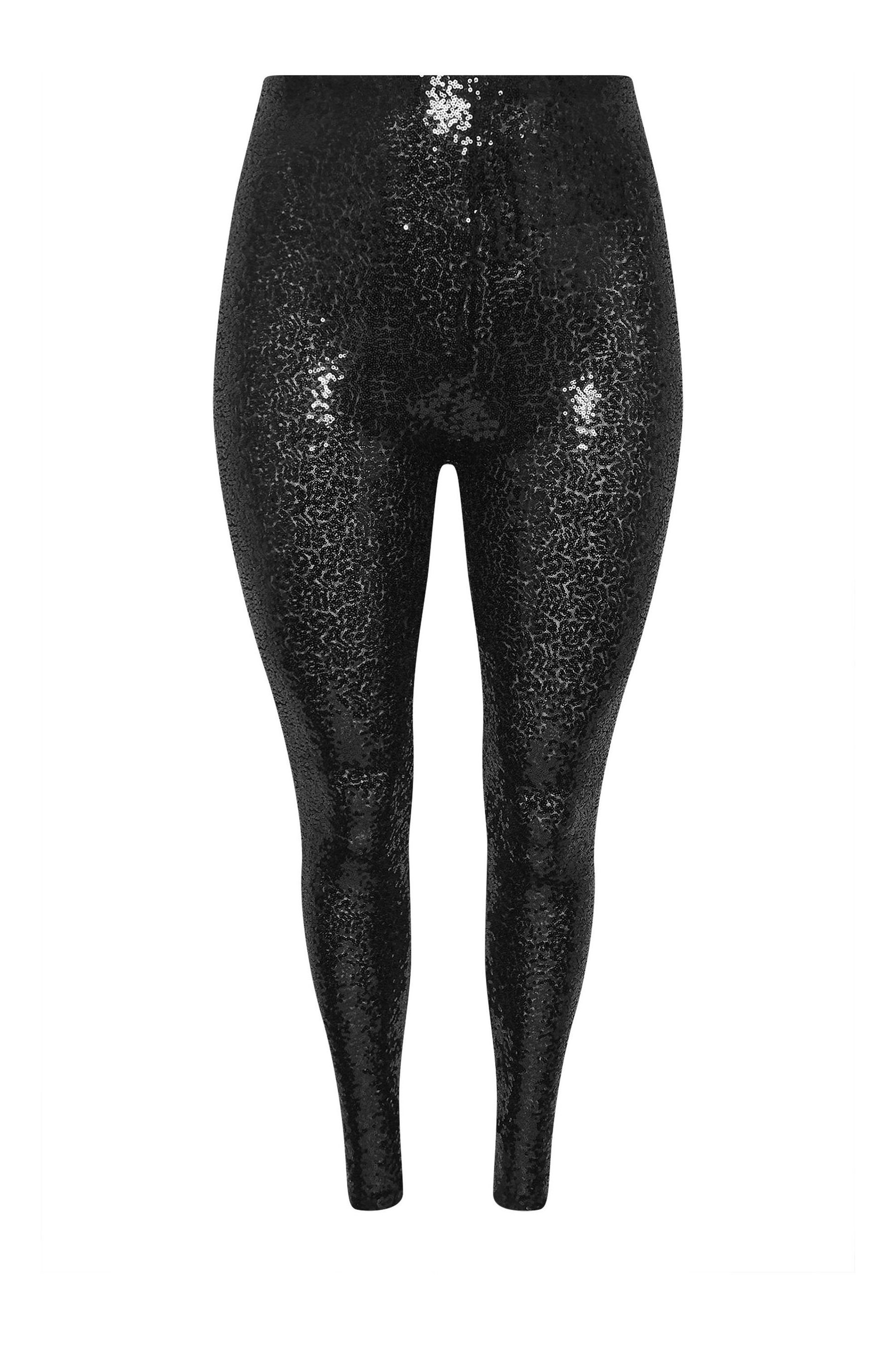 Buy Yours Curve Black Sequin Leggings from the Next UK online shop
