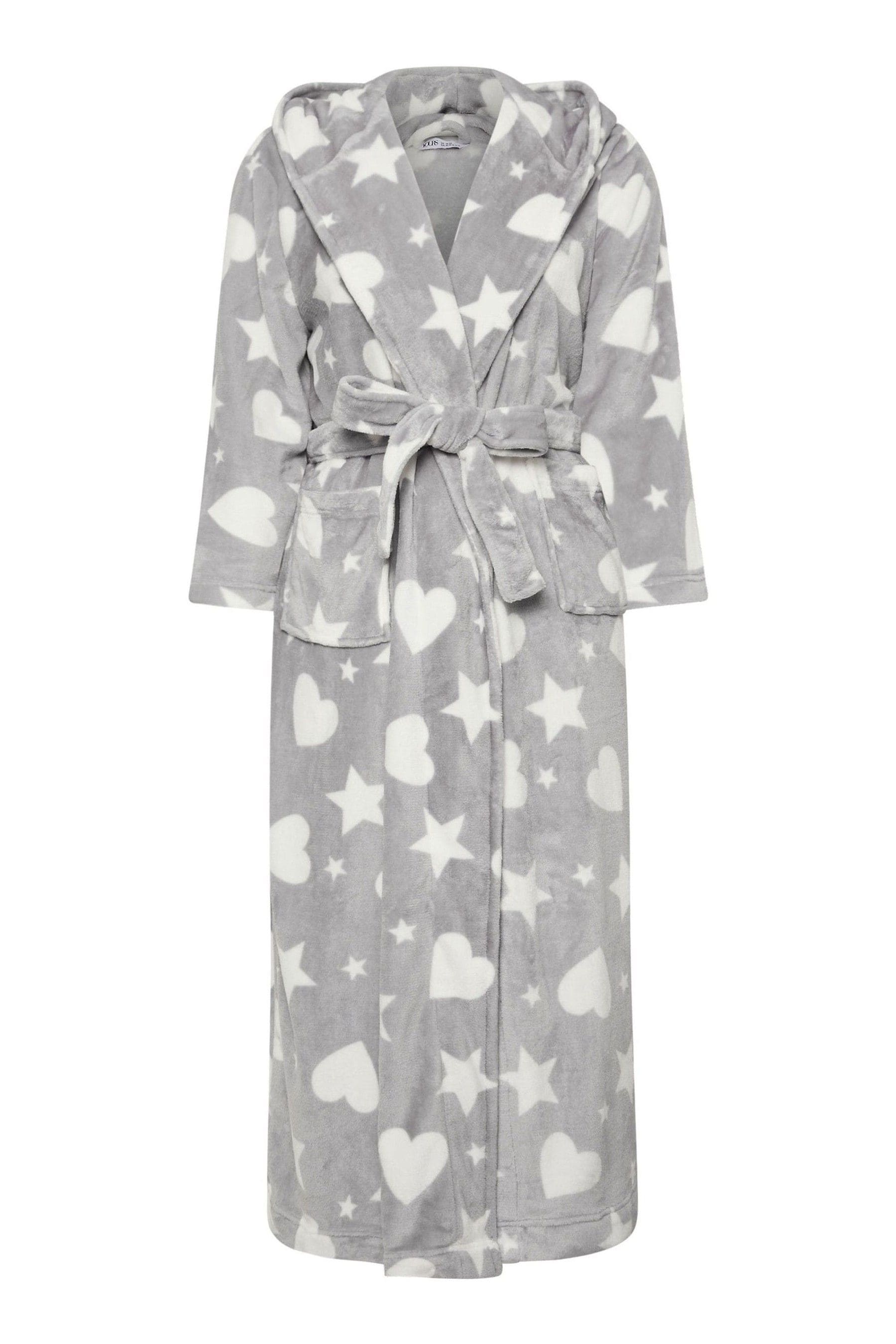 Grey hooded dressing gown ladies top