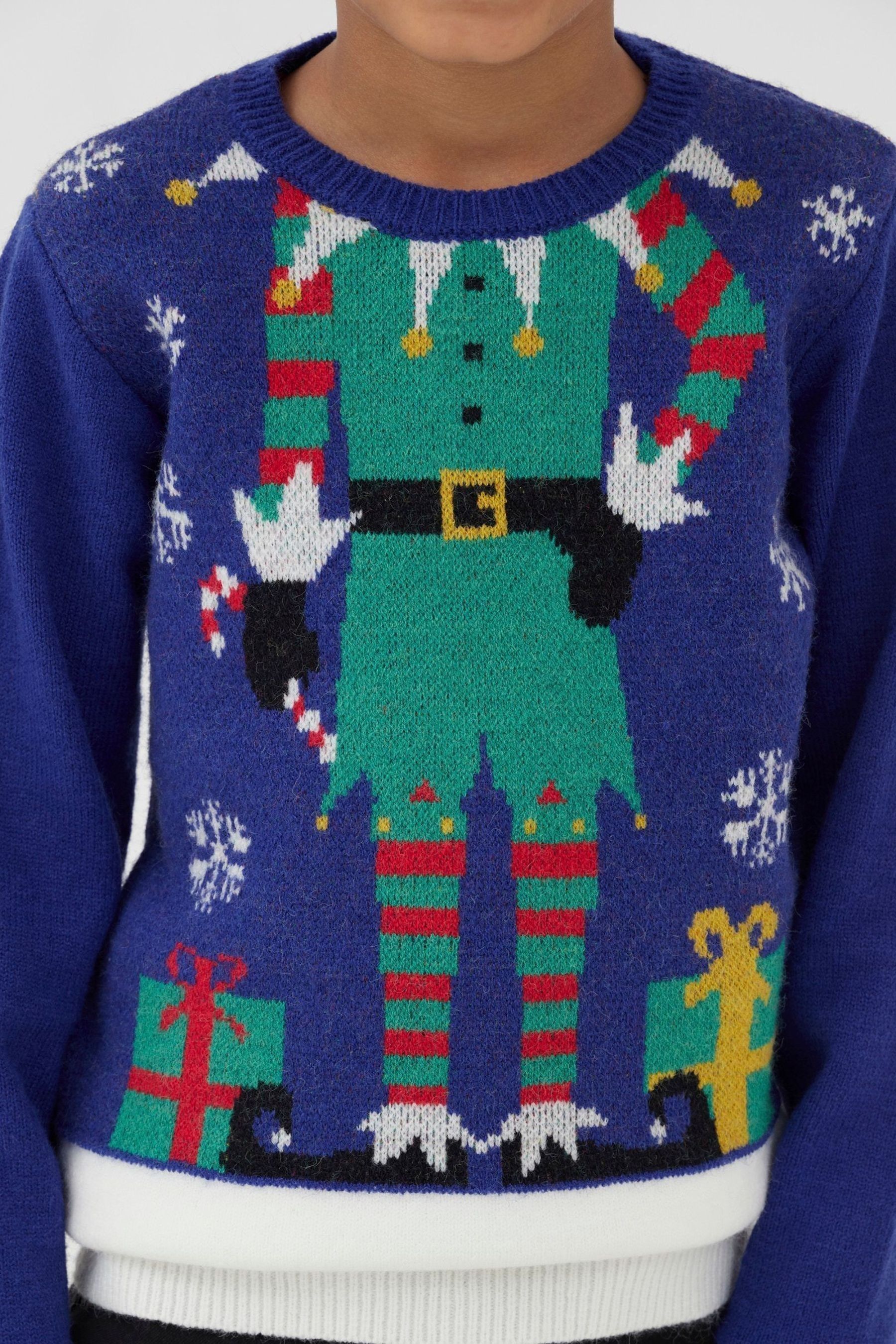 Buy Society 8 Blue Boys Elfster Christmas Jumper from the AspennigeriaShops online shop