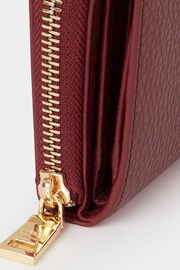 OSPREY LONDON Red The Carla Leather RFID Zip Round Purse - Image 6 of 6