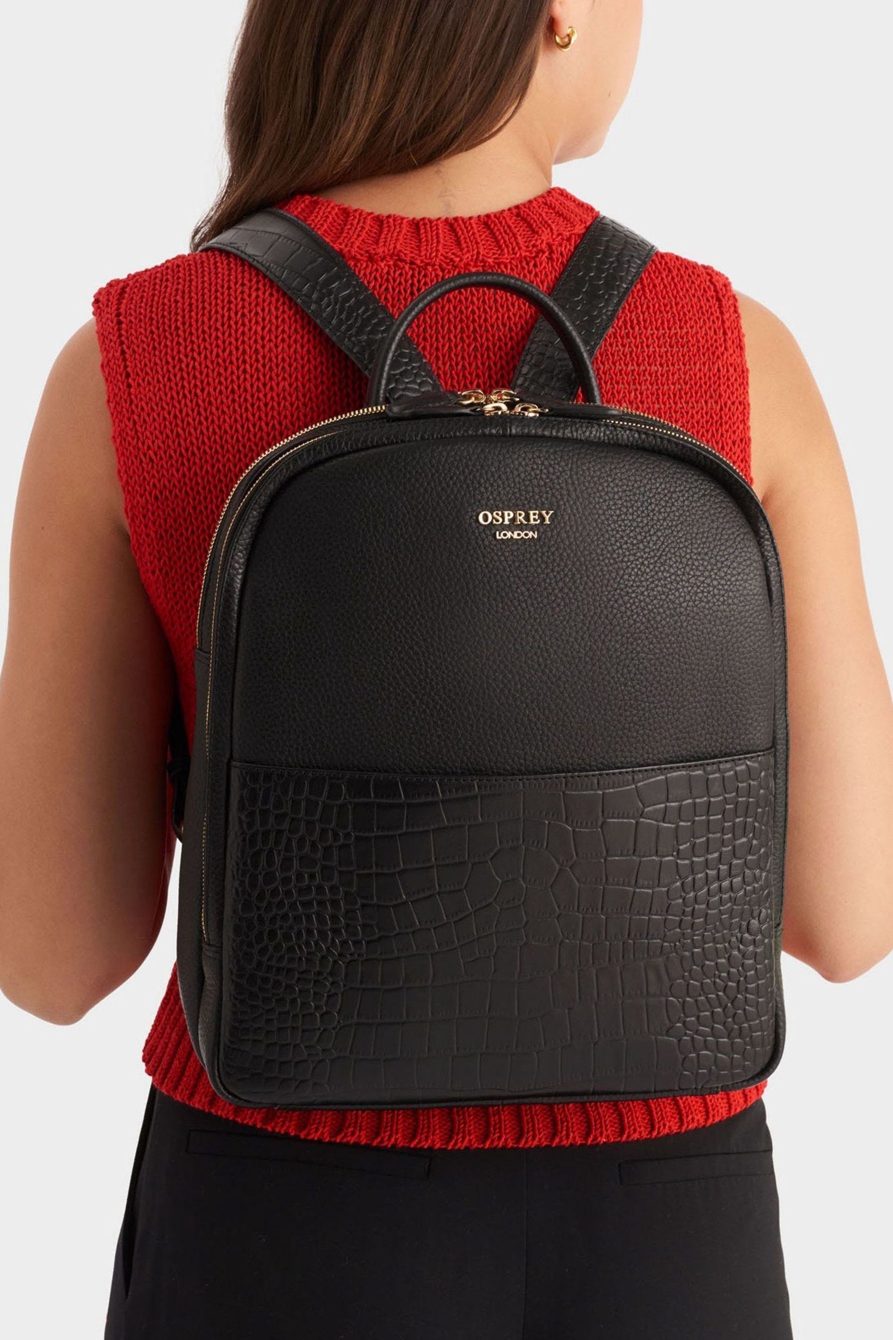 Buy OSPREY LONDON The Kellie Leather Black Backpack from Next USA