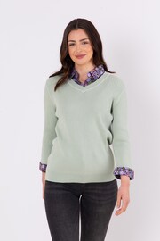 Lakeland Clothing Green Thea 2 in 1 Shirt 100% Cotton Jumper - Image 5 of 5