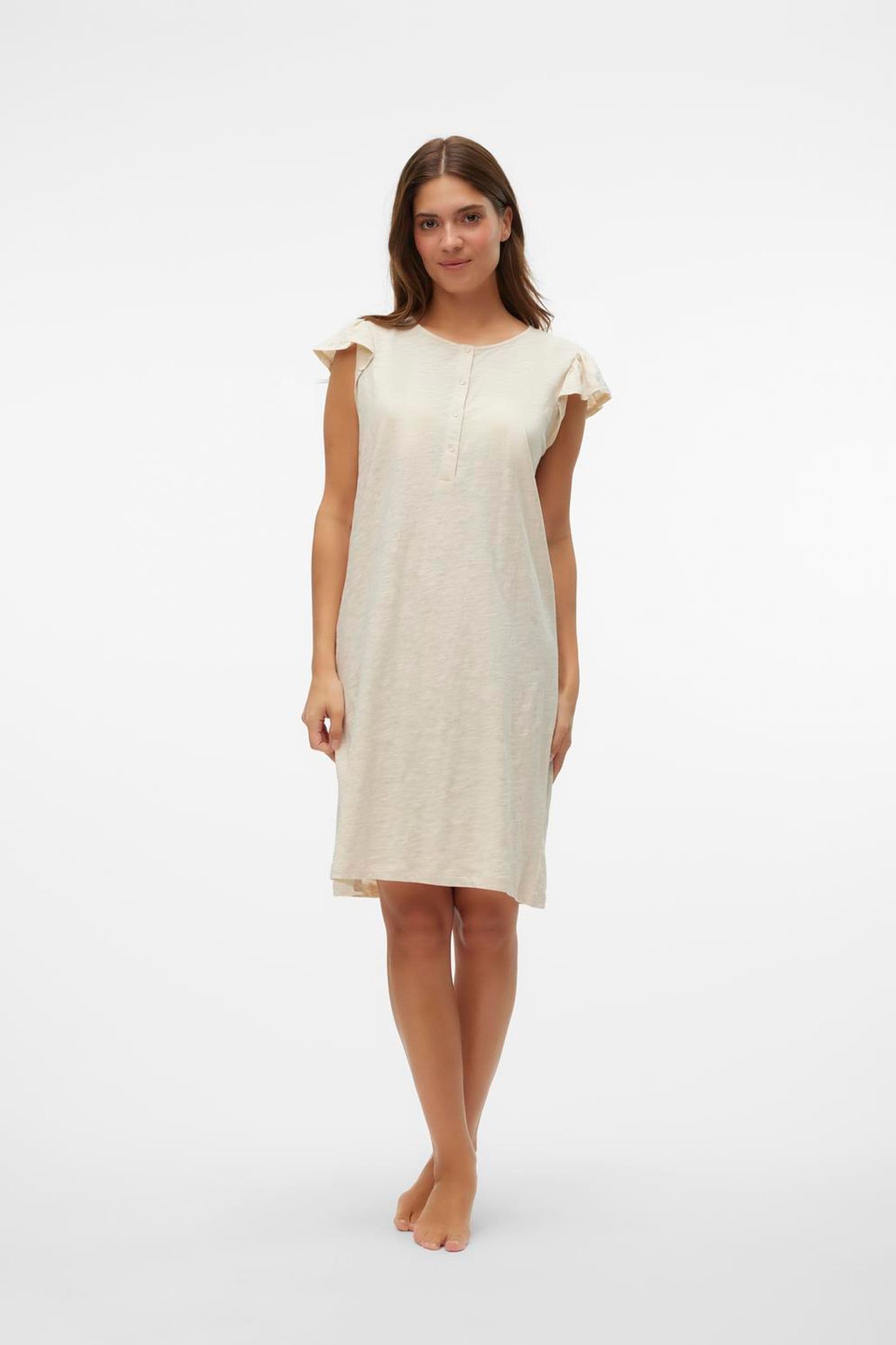 Buy Mamalicious Grey Maternity 100 Cotton Short Sleeve Nightdress with Nursing Function from Next Canada