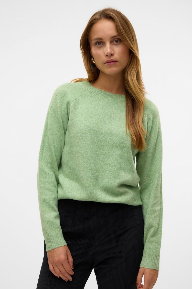 VERO MODA Green Round Neck Soft Touch Knitted Jumper - Image 2 of 5