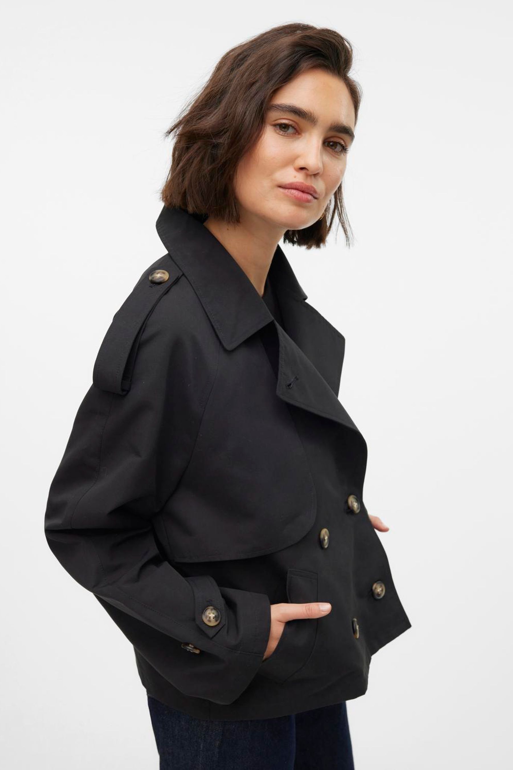 Buy VERO MODA Black Short Trench Coat from Next Singapore