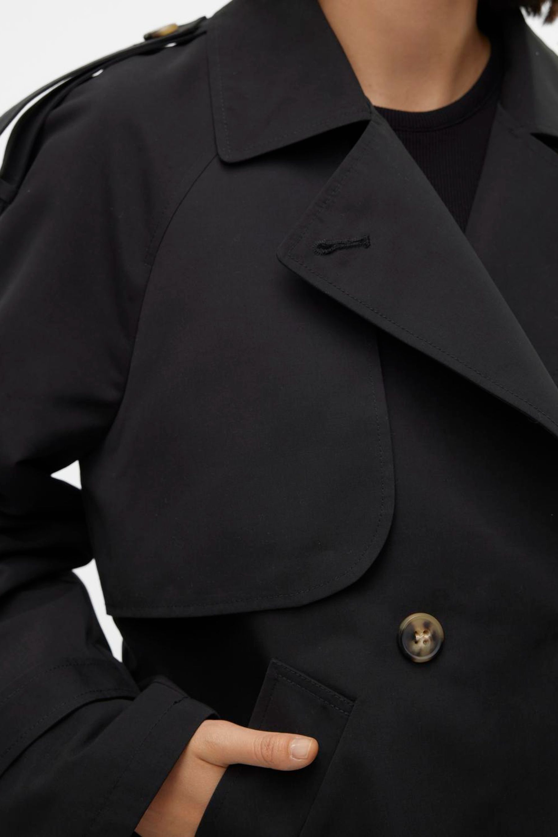 Vero moda black trench coat top