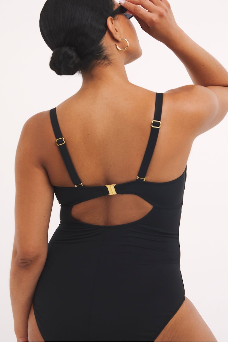 Simply Be Black Magisculpt Flatter Me Underwired Bandeau Swimsuit - Image 2 of 4