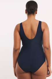 Simply Be Black Sports Piping Swimsuit - Image 2 of 4