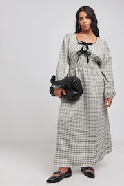 Simply Be Green Checked Western Bow Front Midi Dress - Image 1 of 4