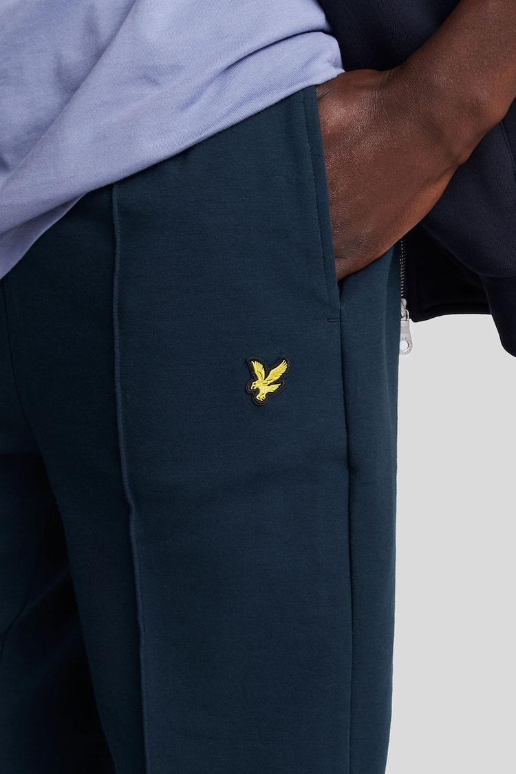 Lyle & Scott Blue Pintuck Interlock Joggers - Image 2 of 5