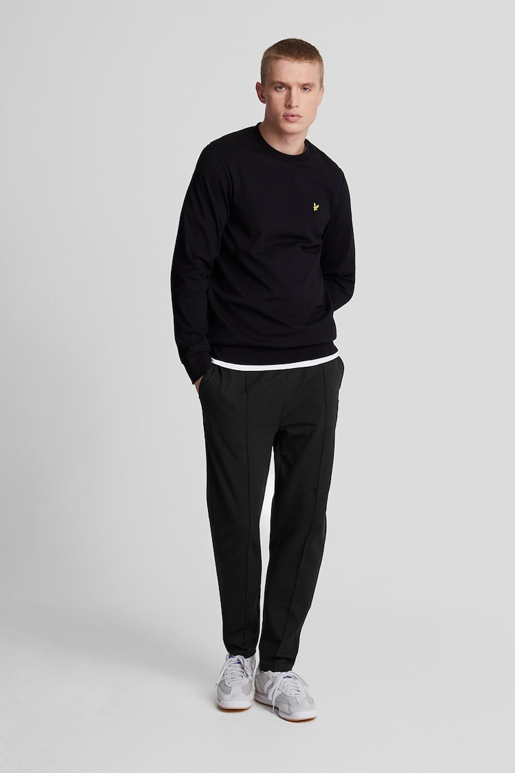 Lyle & Scott Black Pintuck Interlock Joggers - Image 1 of 5